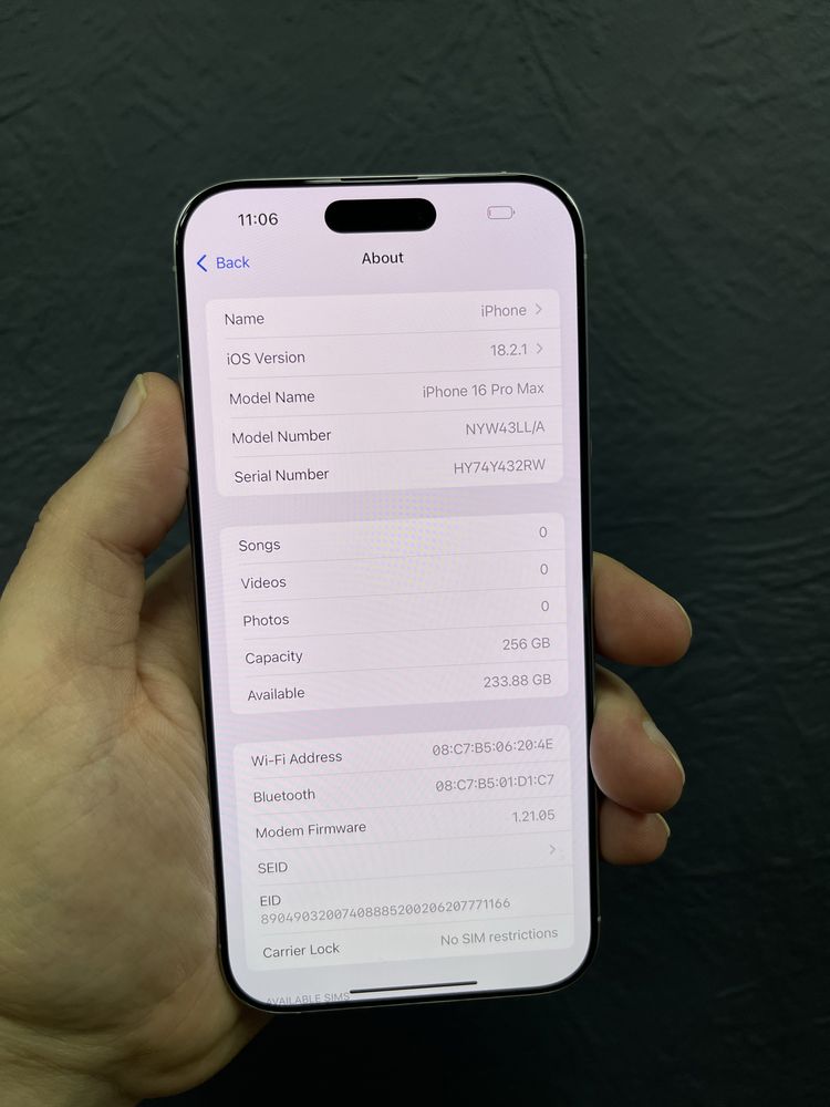 Iphone 16 Pro Max 256gb White Titanium Neverlock