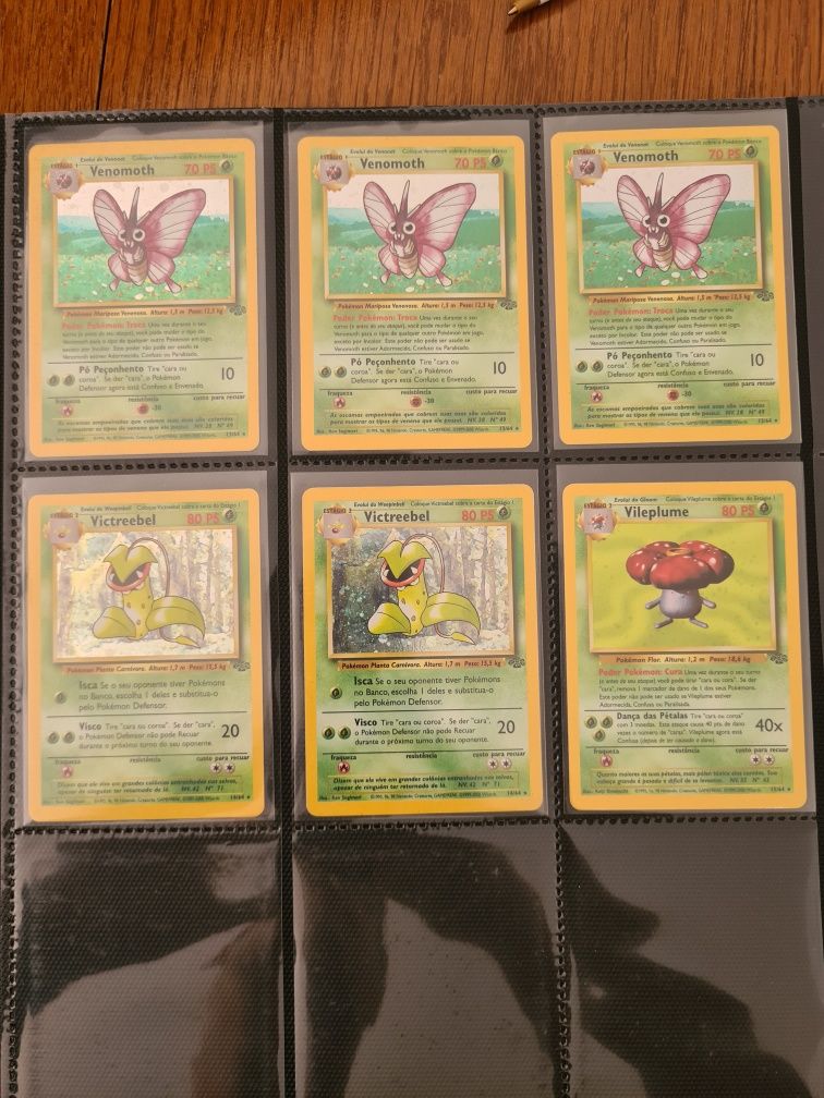 Cartas Holográficas Pokemon Base set, Jungle e Fossil (Em Português)