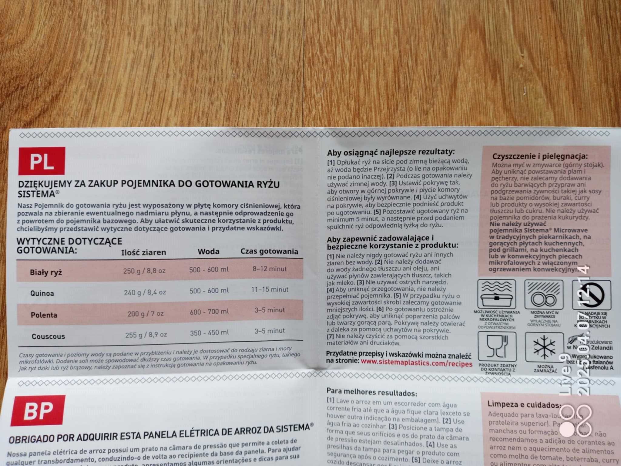 Pojemnik do gotowania ryżu Sistema Microwave.