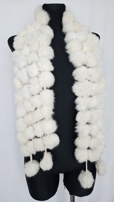 Elegancki długi ciepły  szeroki futrzany szal etola futro