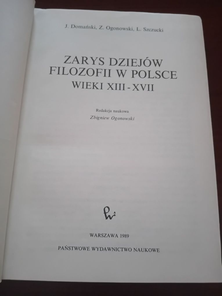 Zarys dziejów filozofii w Polsce wieki XIII XVII