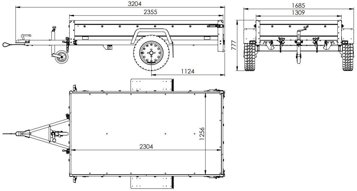 Przyczepka GARDEN TRAILER 230 KIPP z kołem podporowym i stelażem