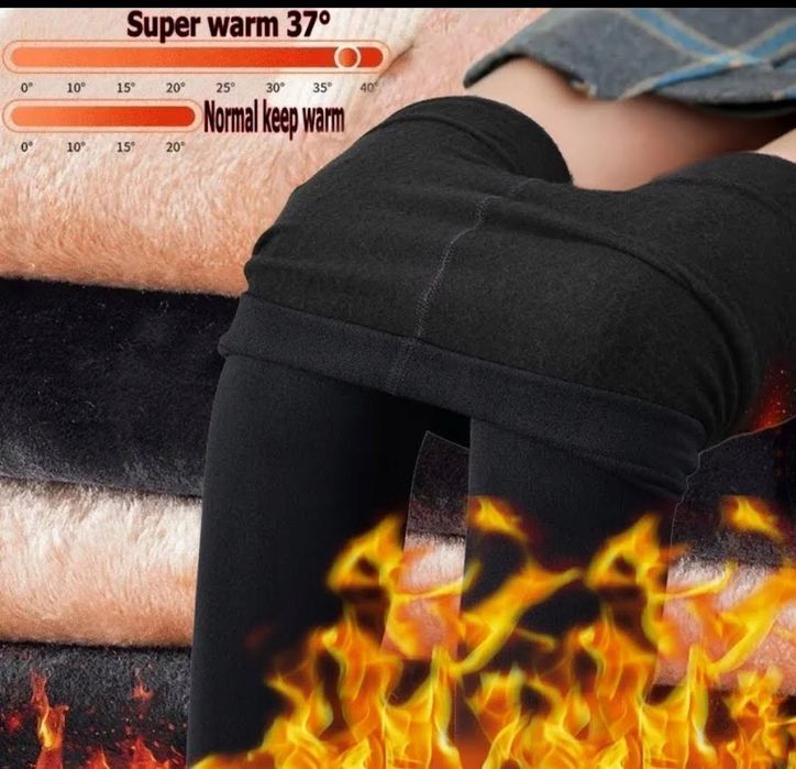 legginsy damskie ocieplane getry rajstopy czarne wysoki stan zima