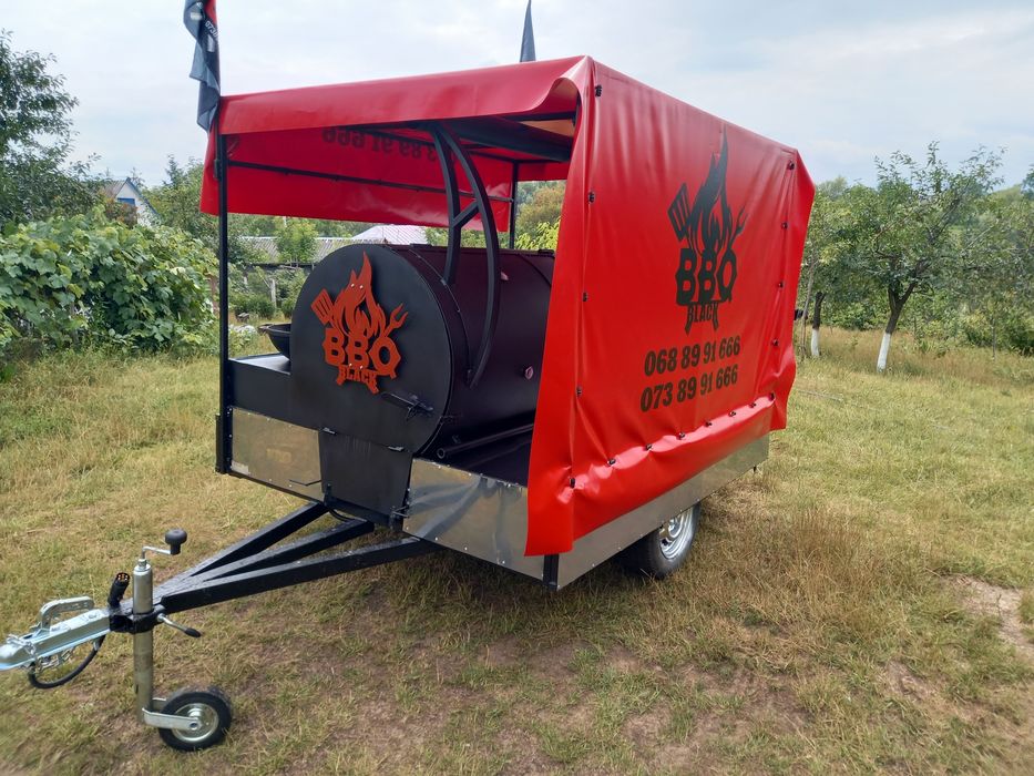 BBQ Smoker Мангал коптільня смокер барбекю бочка на колесах причіпі