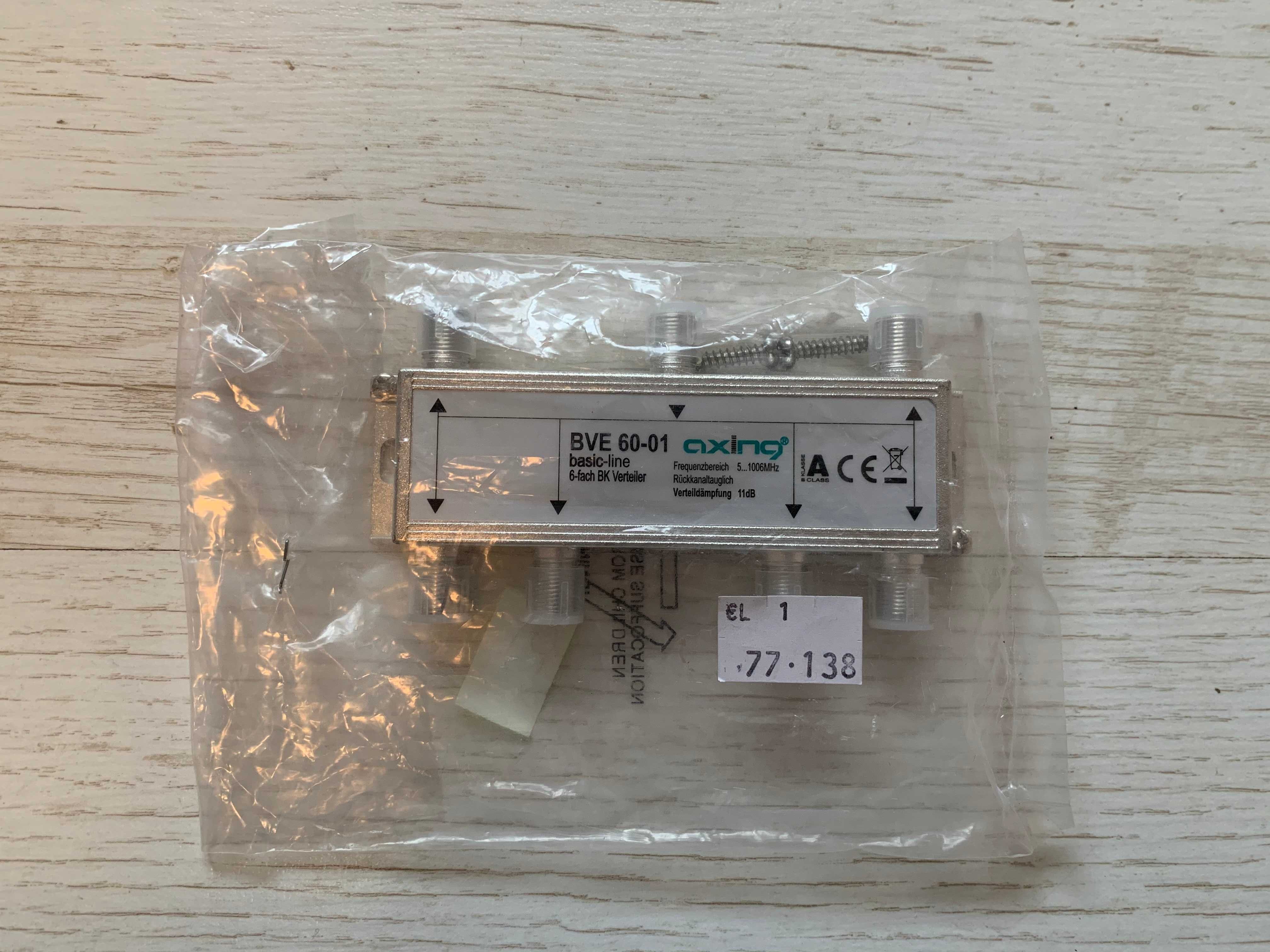 Rozgałęźnik AXING BVE 60-01, 1x6 RTV SAT