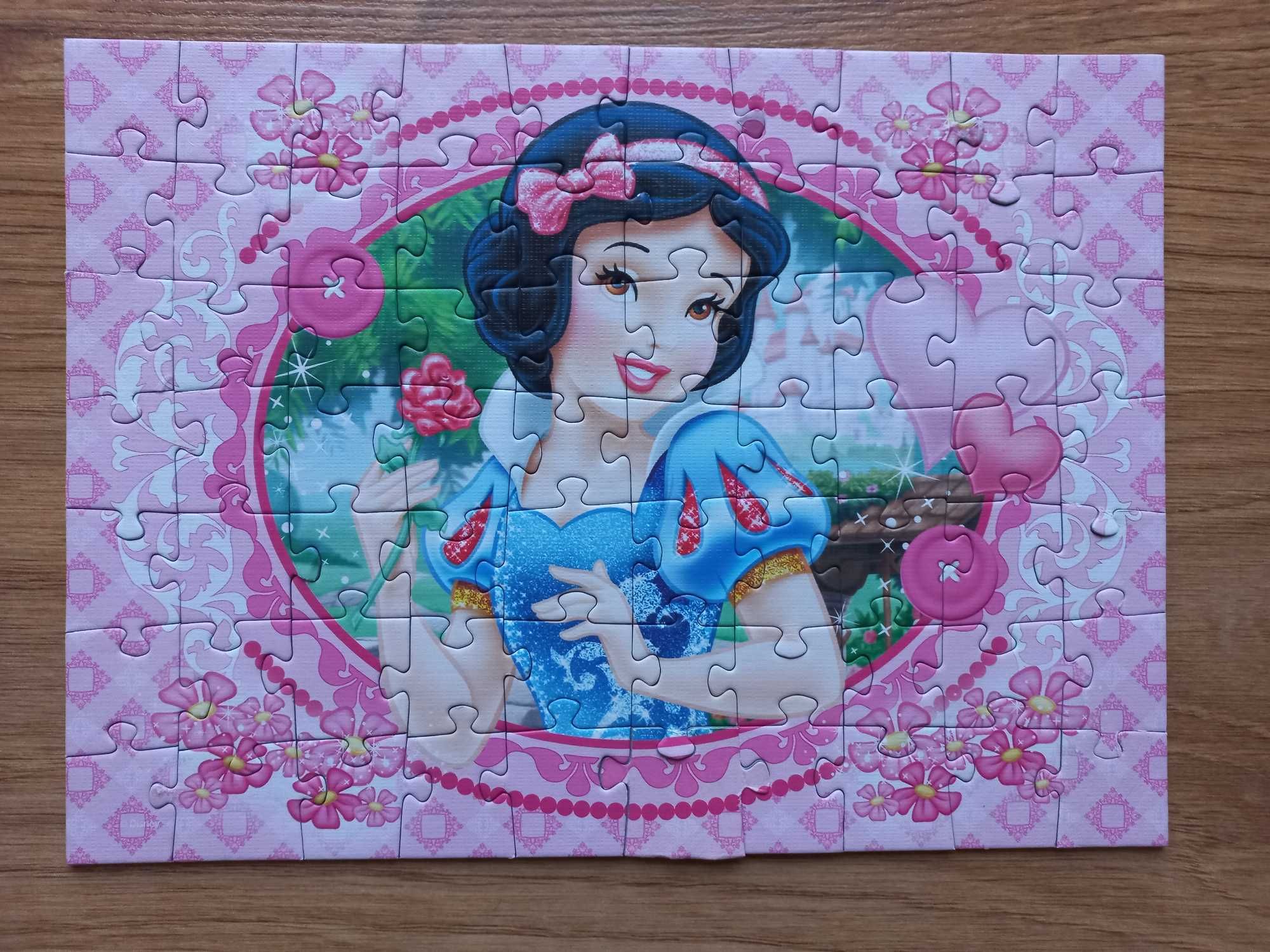 Puzzle Trefl Królewna Śnieżka 2w1 100el i 70el + Księżniczki 160el