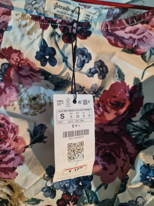 Top senhora motivo floral STRADIVARIUS S