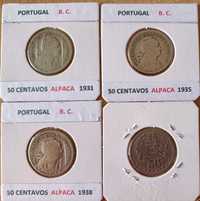 Moedas da Segunda  República Portuguesa ( 50 Centavos Alpaca )"