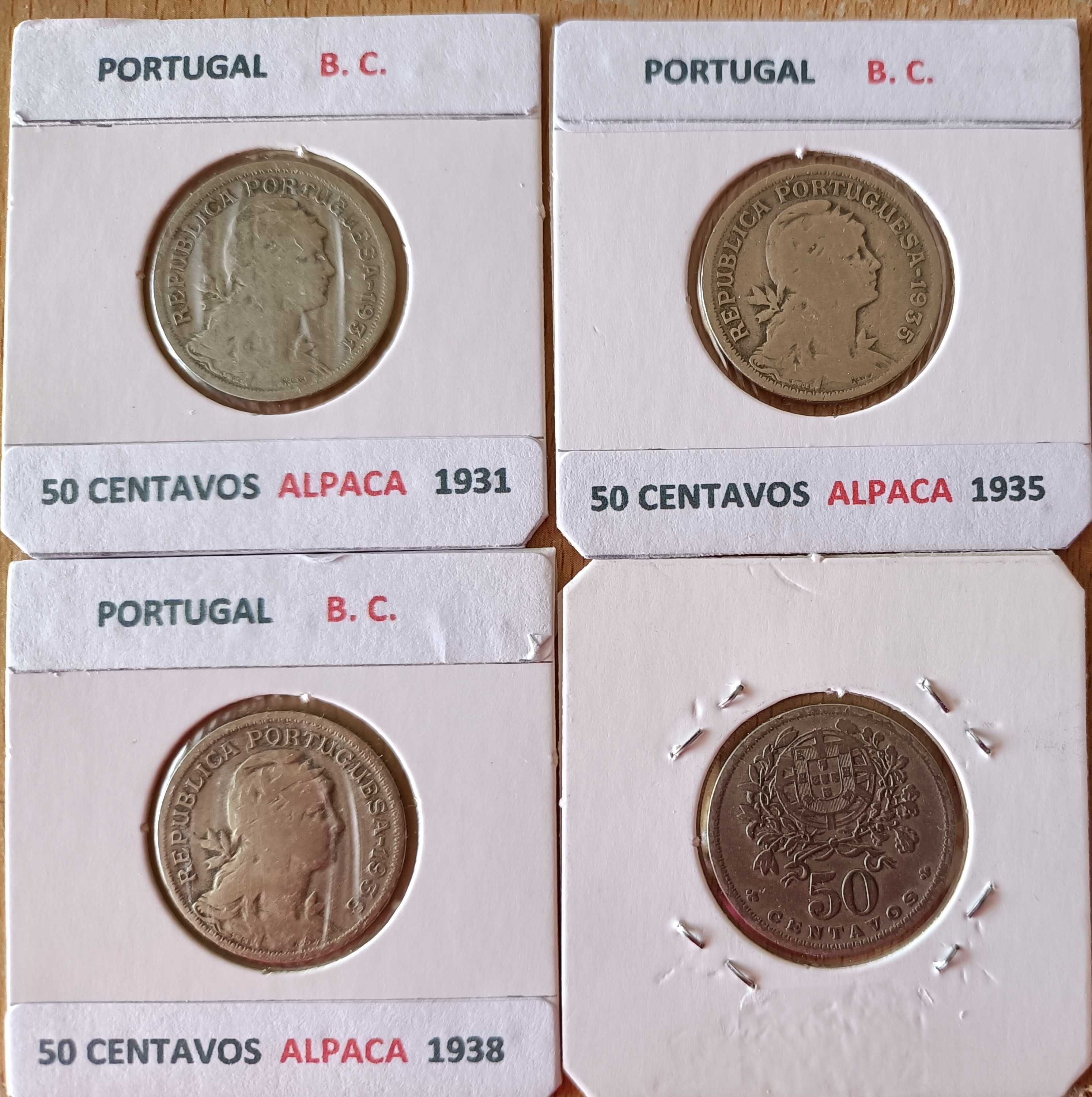 Moedas da Segunda  República Portuguesa ( 50 Centavos Alpaca )"