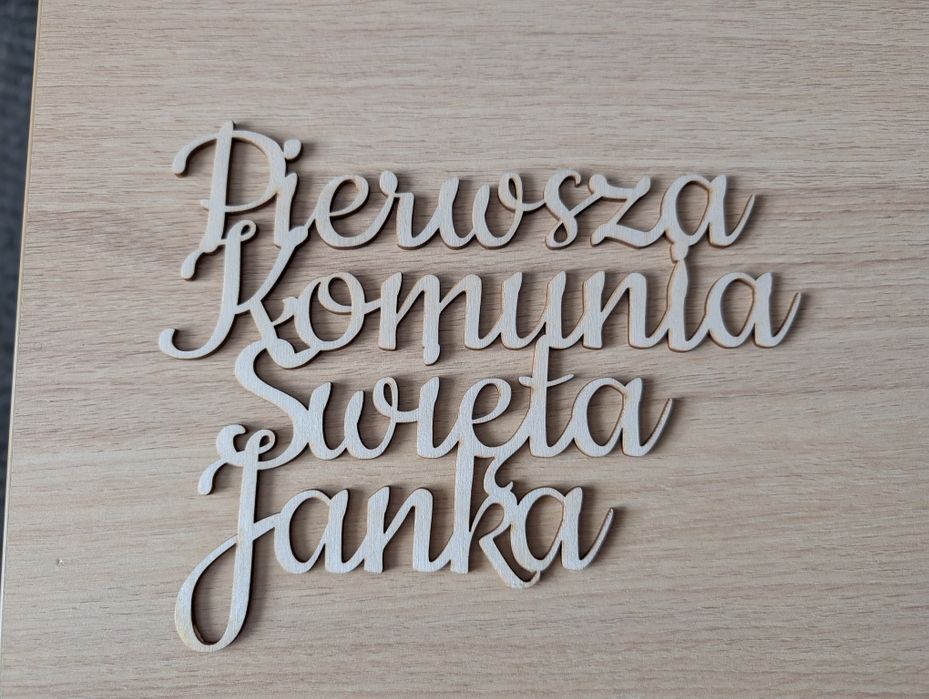 Topper na tort ze sklejki Komunia Bierzmowanie