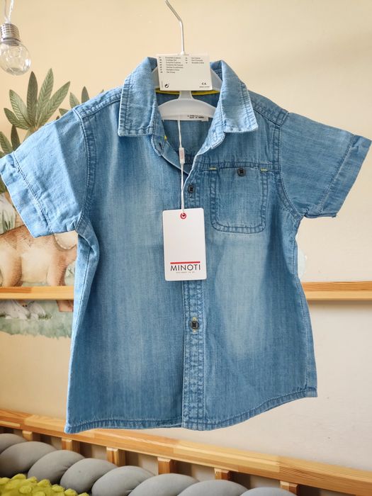 Koszula jeansowa 92/98 krótki rękaw