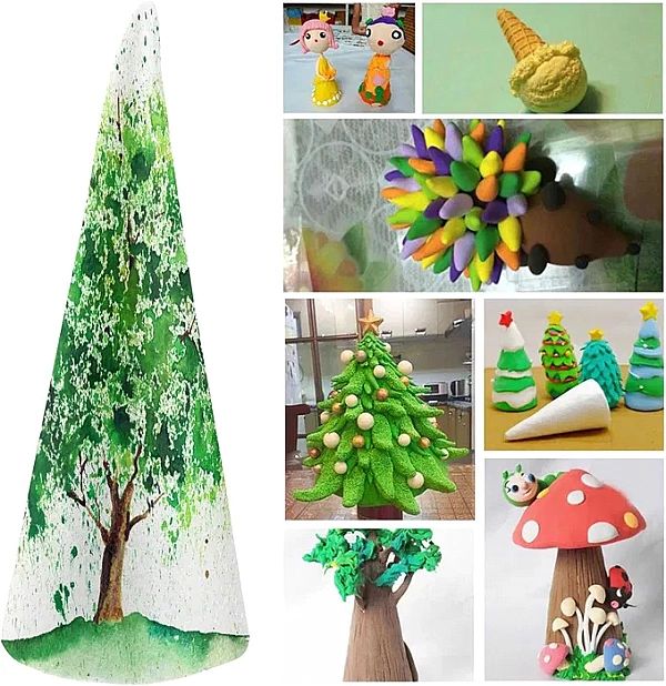 Stożki styropianowe 24cm ozdoby świąteczne dekoracje DIY Święta 6szt.