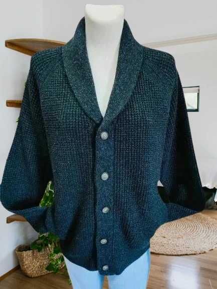 Elegancja w jednym męski grafitowy kardigan