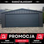 Garaż blaszany 6x5,8m grafitowy garaz z bramą segmentową NA RĄBEK