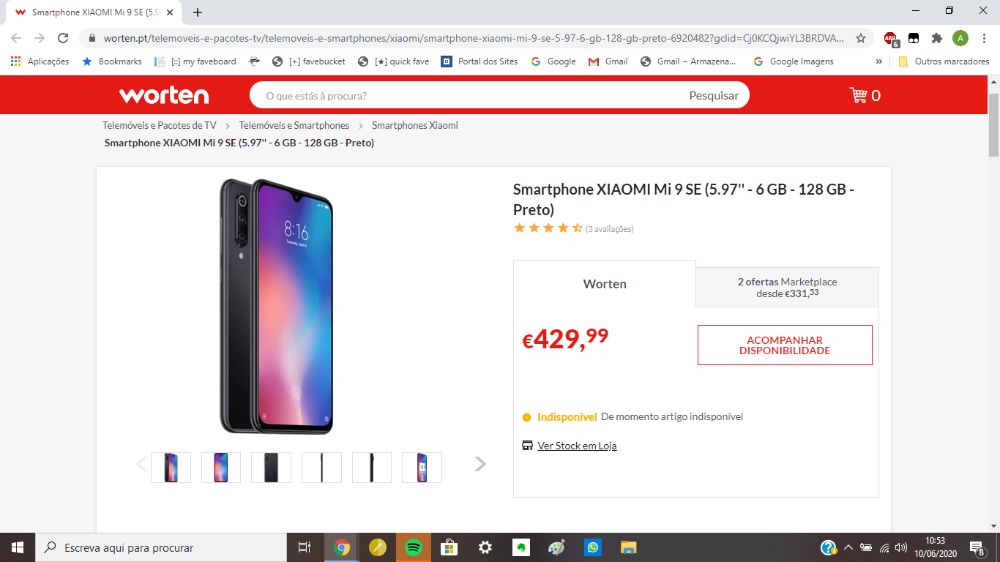 Vendo ou Troco Telemóvel Xiaomi Mi 9 SE 6GB RAM 128GB Dual SIM + Acess