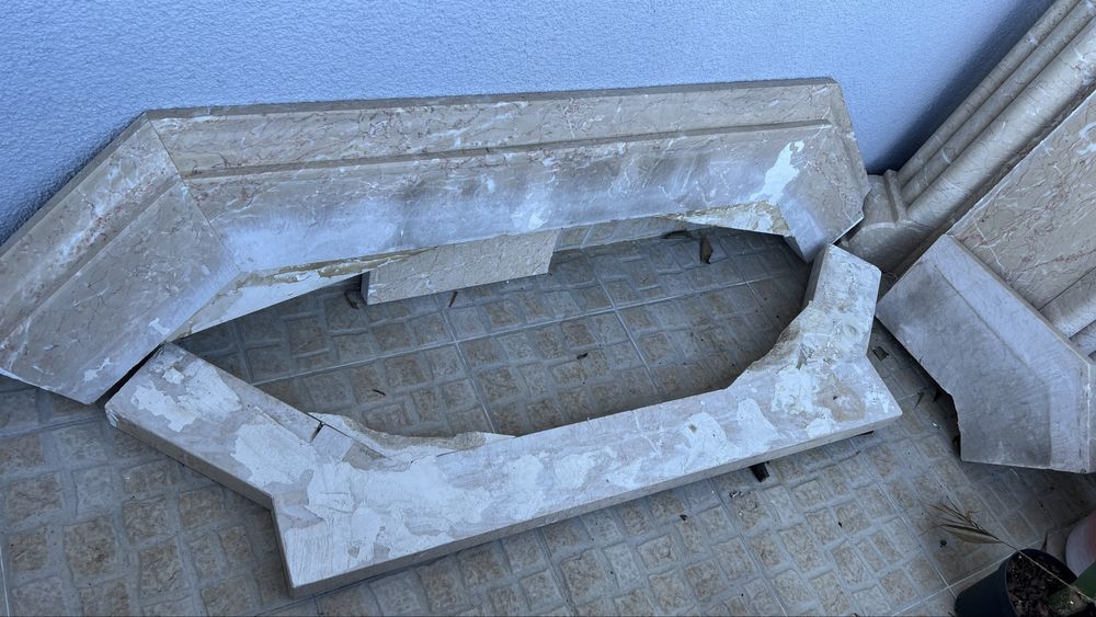 Fachada de lareira pedra marmore