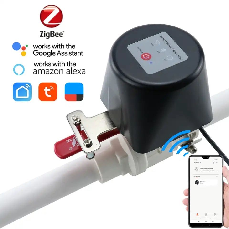 Електропривід шарового кран вода газ Tuya Smart Life (ZigBee, Wi-Fi)