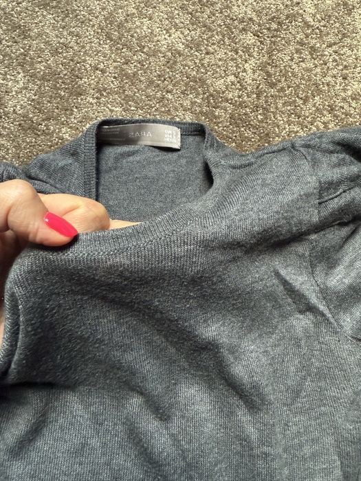Cienki, szary sweterk marki Zara - rozmiar S