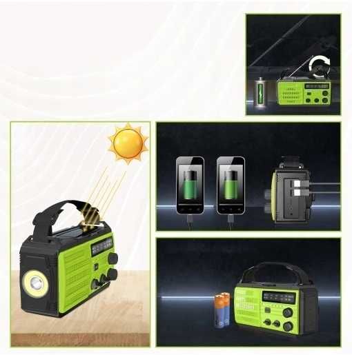 Radio solarne sieciowo-bateryjne AM, FM MOZOS MD-091