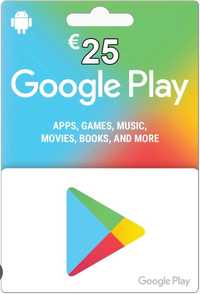 Carregamento de 25€ Google play Espanha