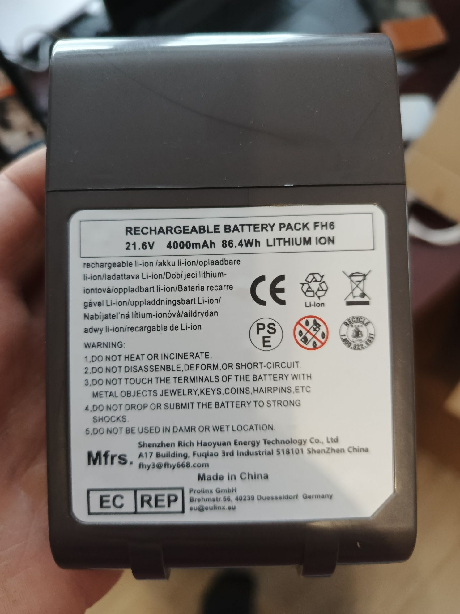 Nowa bateria sprawna  do odkurzacza