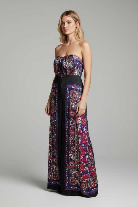 Шикарное длинное платье-сарафан из шелка в принт Monsoon, р. XS/S