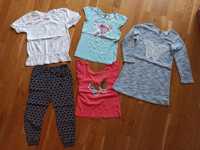 Bluzka spodnie sukienka 116 ubranka dla dziewczynki