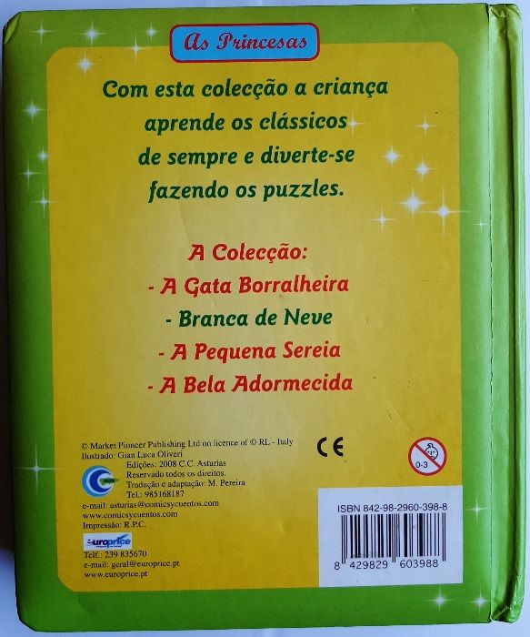 Livro Branca de Neve com puzzles