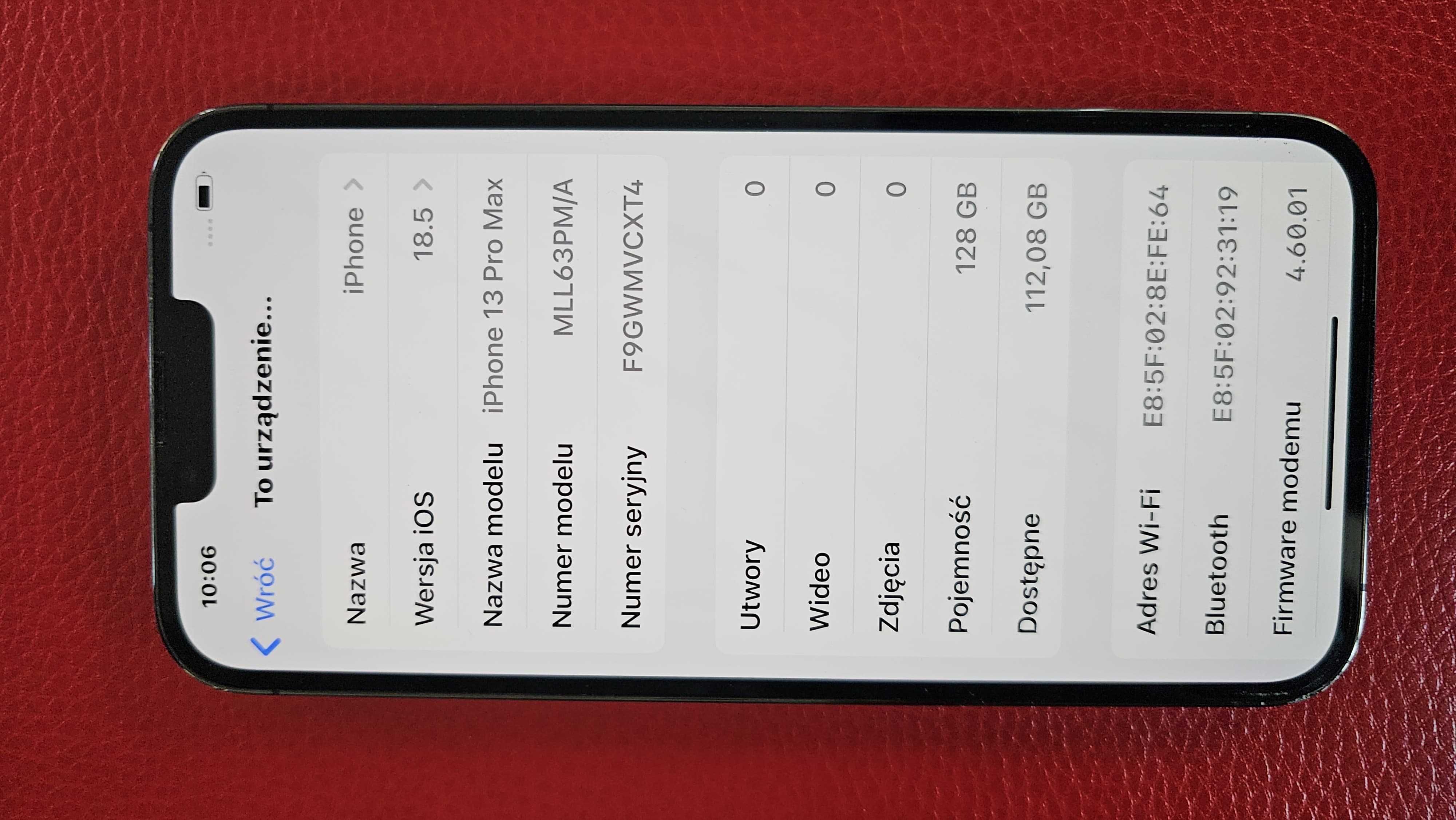 iPhone’a 13 Pro MAX  DWIE KARTY SIM  bateria trzyma caly dzien