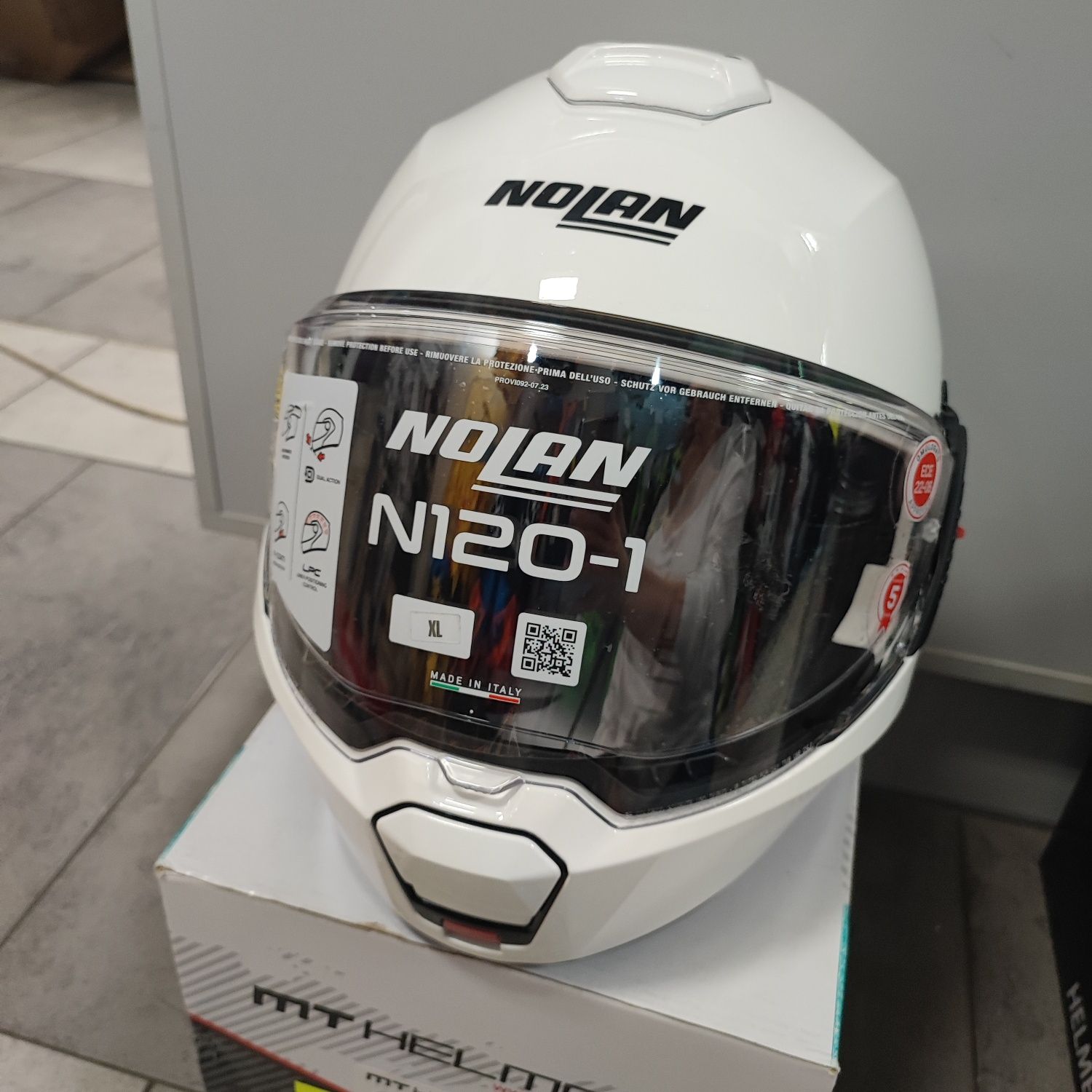 Kask szczękowy flip-back NOLAN N120-1 CLASSIC N-COM 5 biały