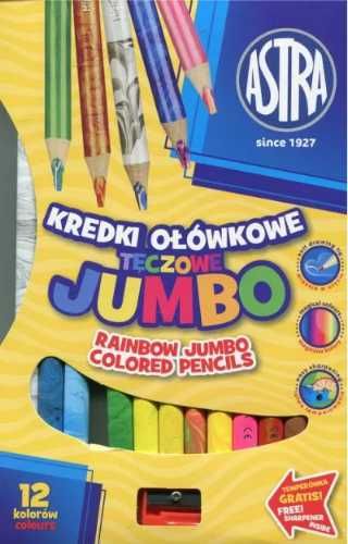 Kredki ołówkowe tęczowe Jumbo 12 kolorów ASTRA