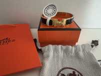 Hermes Clic H bracelet bransoletka czarna ztota Nowa PM