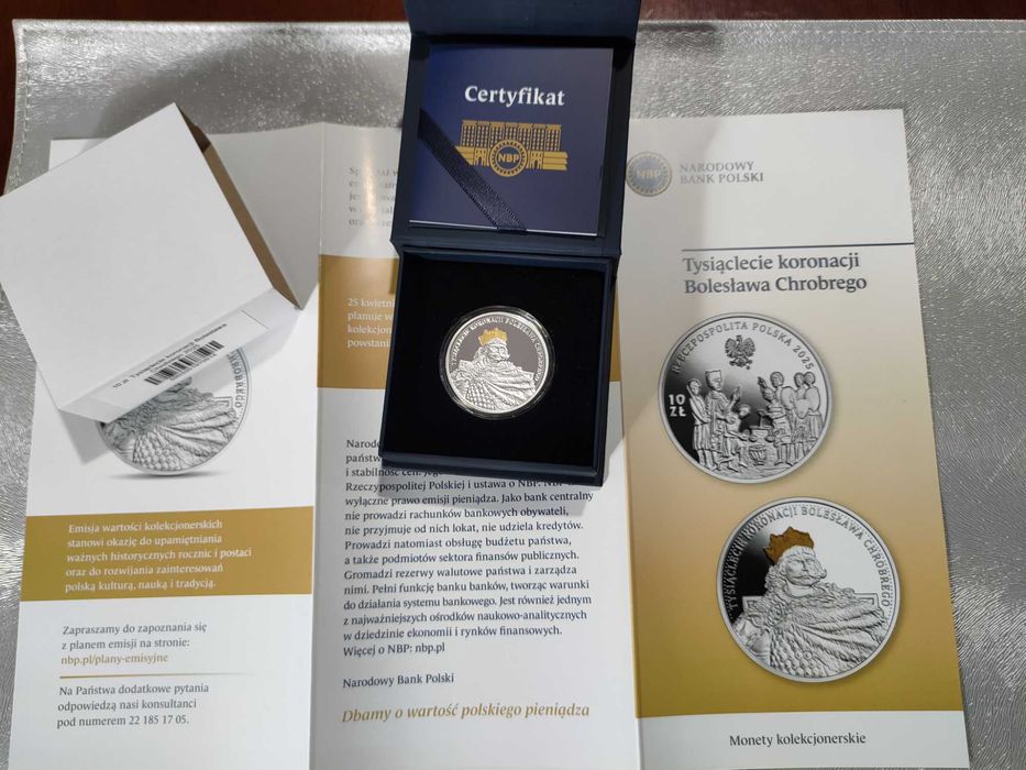 Moneta srebrna 10 zł Tysiąclecie koronacji Bolesława Chrobrego