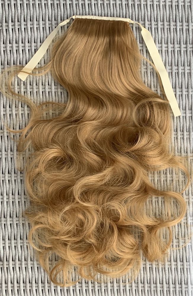 Premium Ultra włosy doczepiane, jasny rudy/ciemny blond, kucyk,( 262 )
