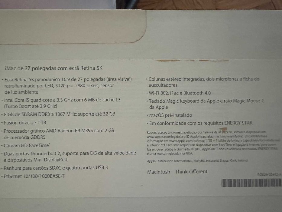 iMac 27” (A2115) – Para peças ou reparação