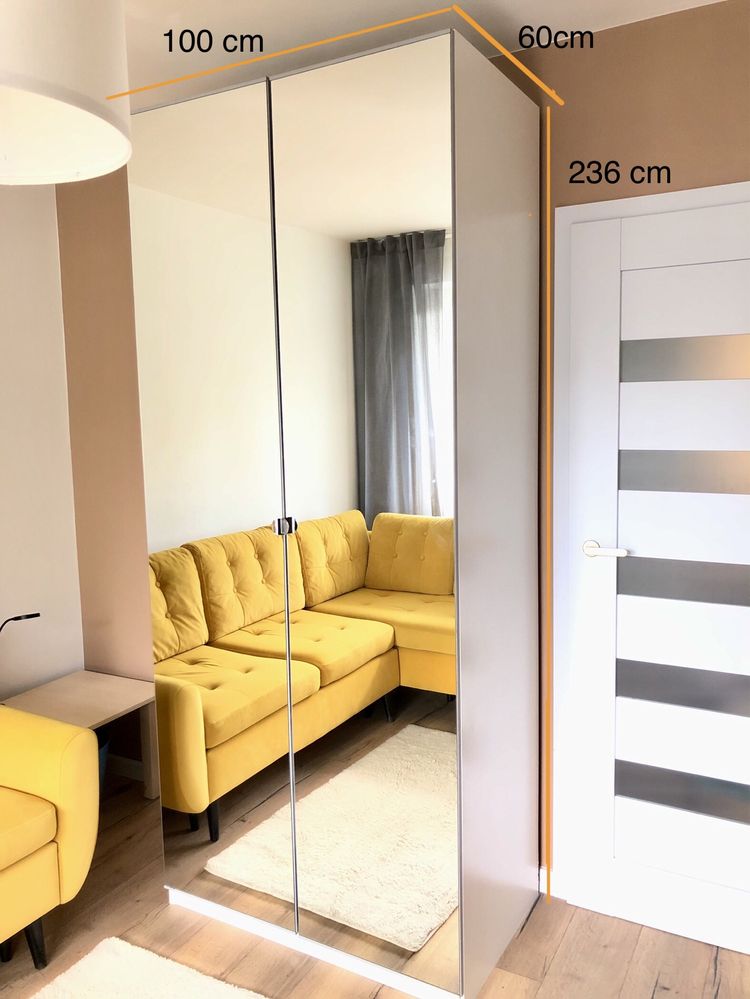 Szafa IKEA Pax z lustrzanymi frontami