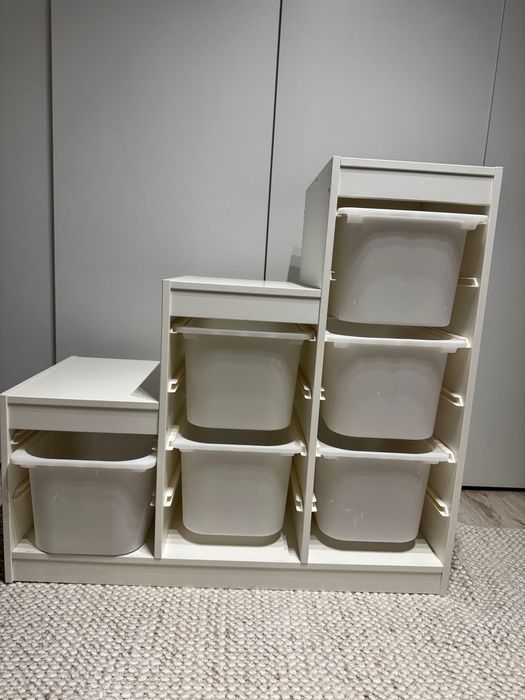 TROFAST
Regał z pojemnikami, biały/szary, 99x44x94 cm