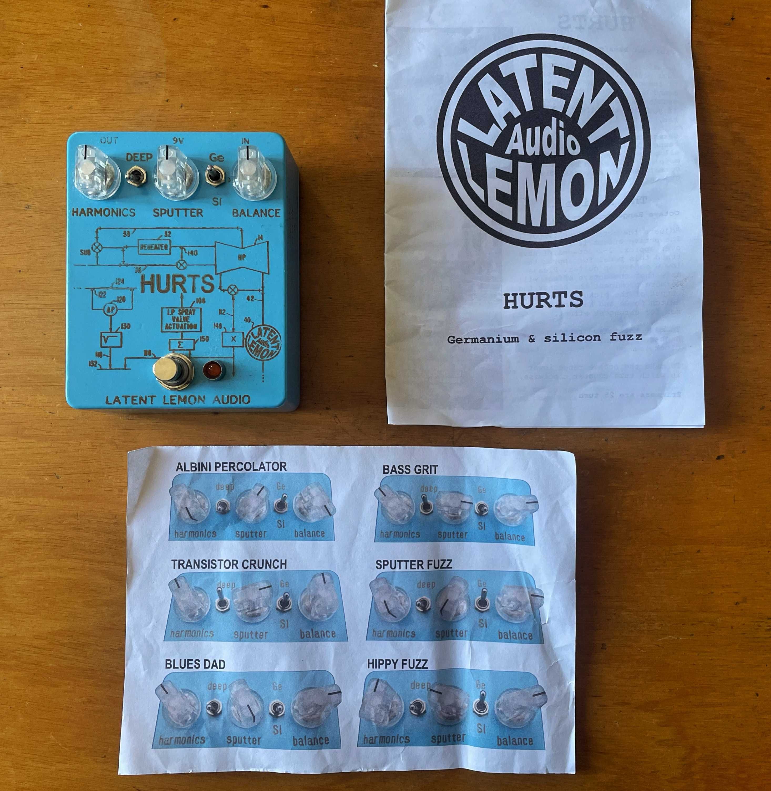 PEDAL de guitarra Eléctrica hurts Latent Lemon Harmonic Perculatot