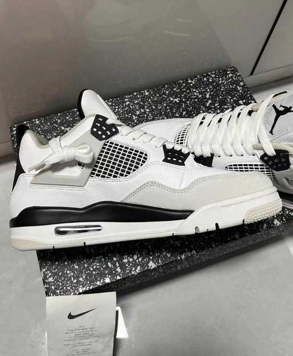 "Buty Mokasyny" Jordan_4_Retro_Military_Black rozmiar.41