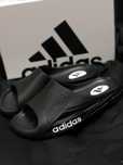 Шлепанцы мужские Adidas, комфортные черные, оригинальная коробка 40-45