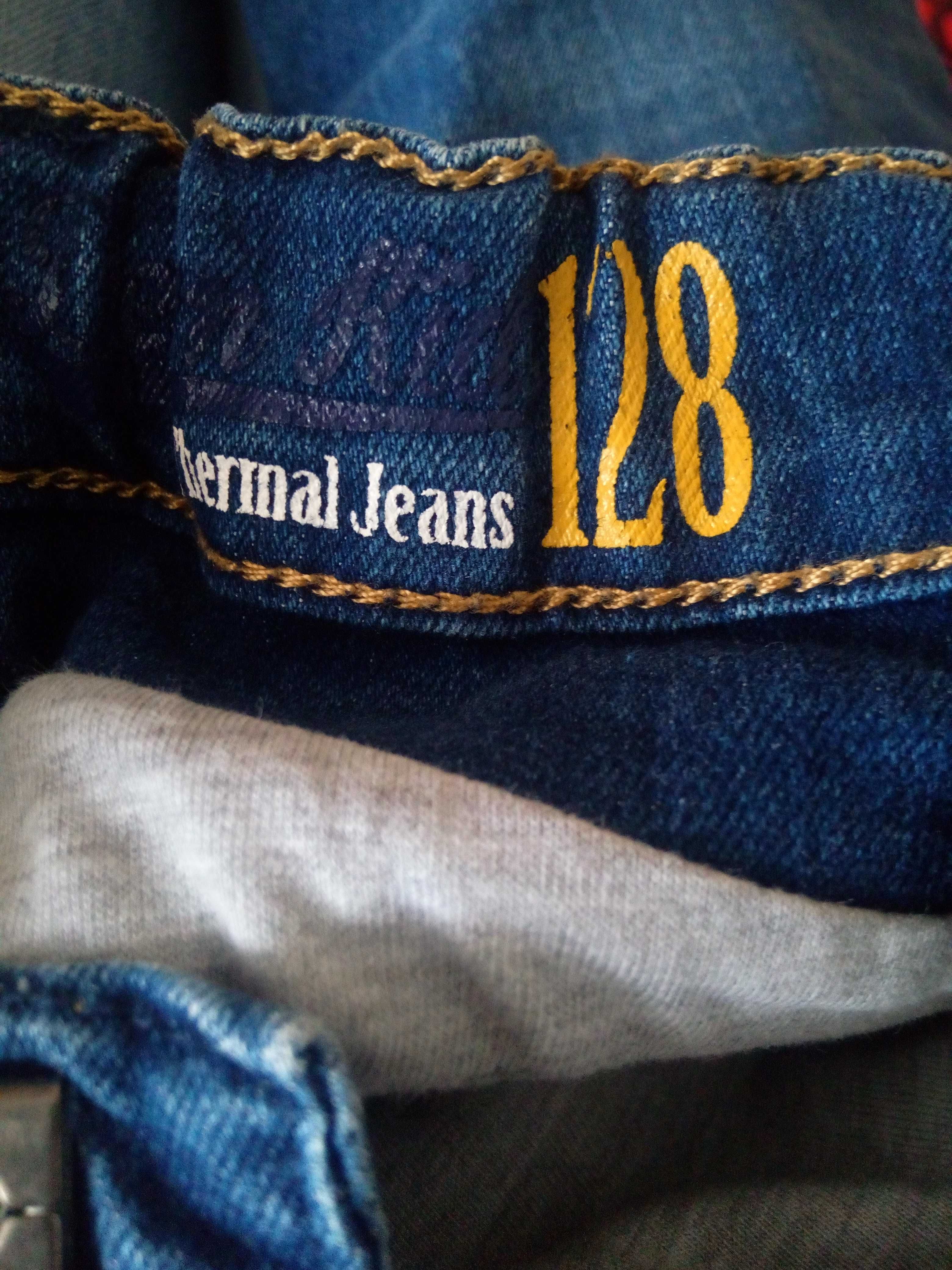 Spodnie 128 termiczne ocieplane termal jeans