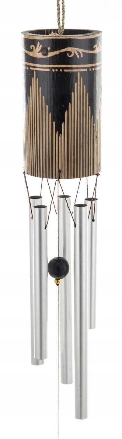 Gong wietrzny drewno metal dzwonek 80 cm Indonezja