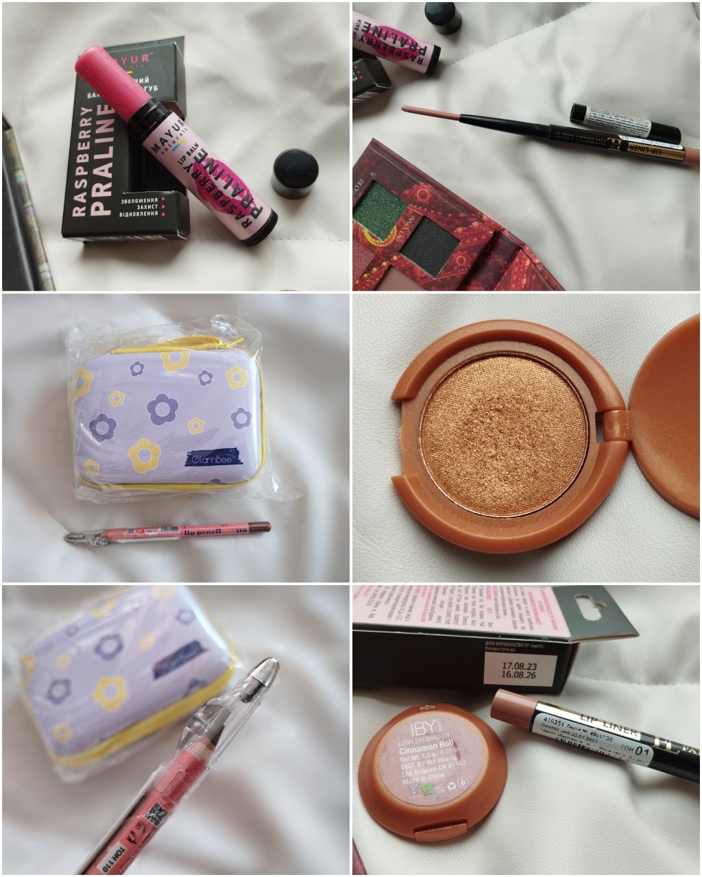 Лоты косметики: карандаш Glambee 110,тушь Maybelline,флюид Spf Garnier