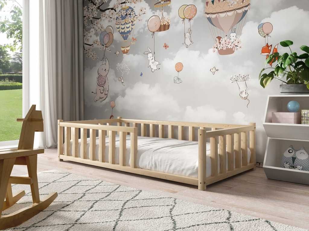 Drewniane łóżeczko dla dziecka parter ADAŚ - 3 kolory!