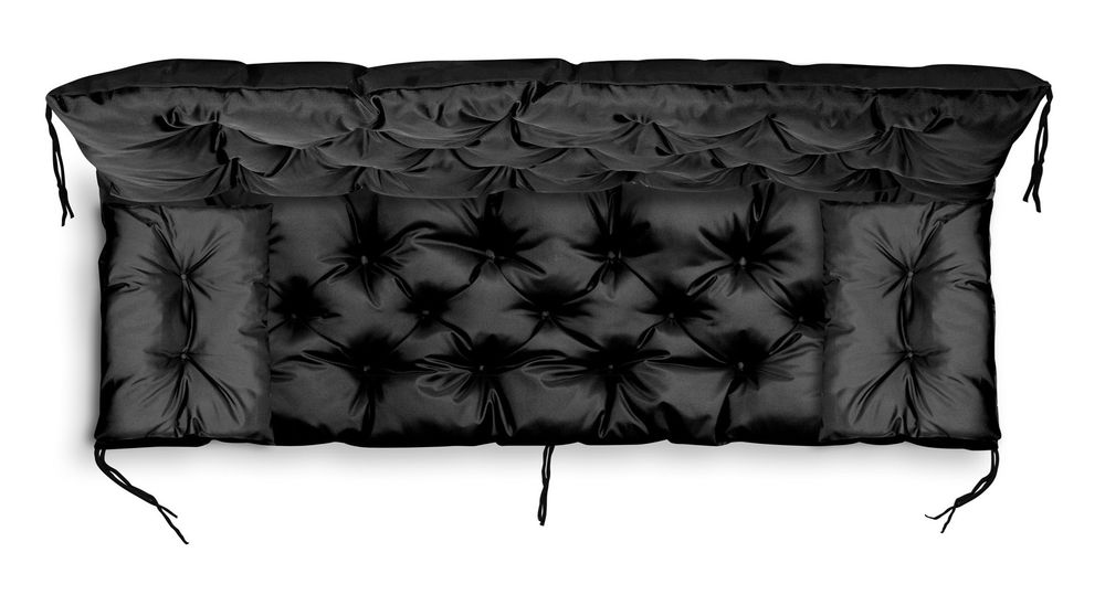 Poduszka ogrodowa 180x60x50 cm + 2 poduszki na ławkę huśtawkę czarna