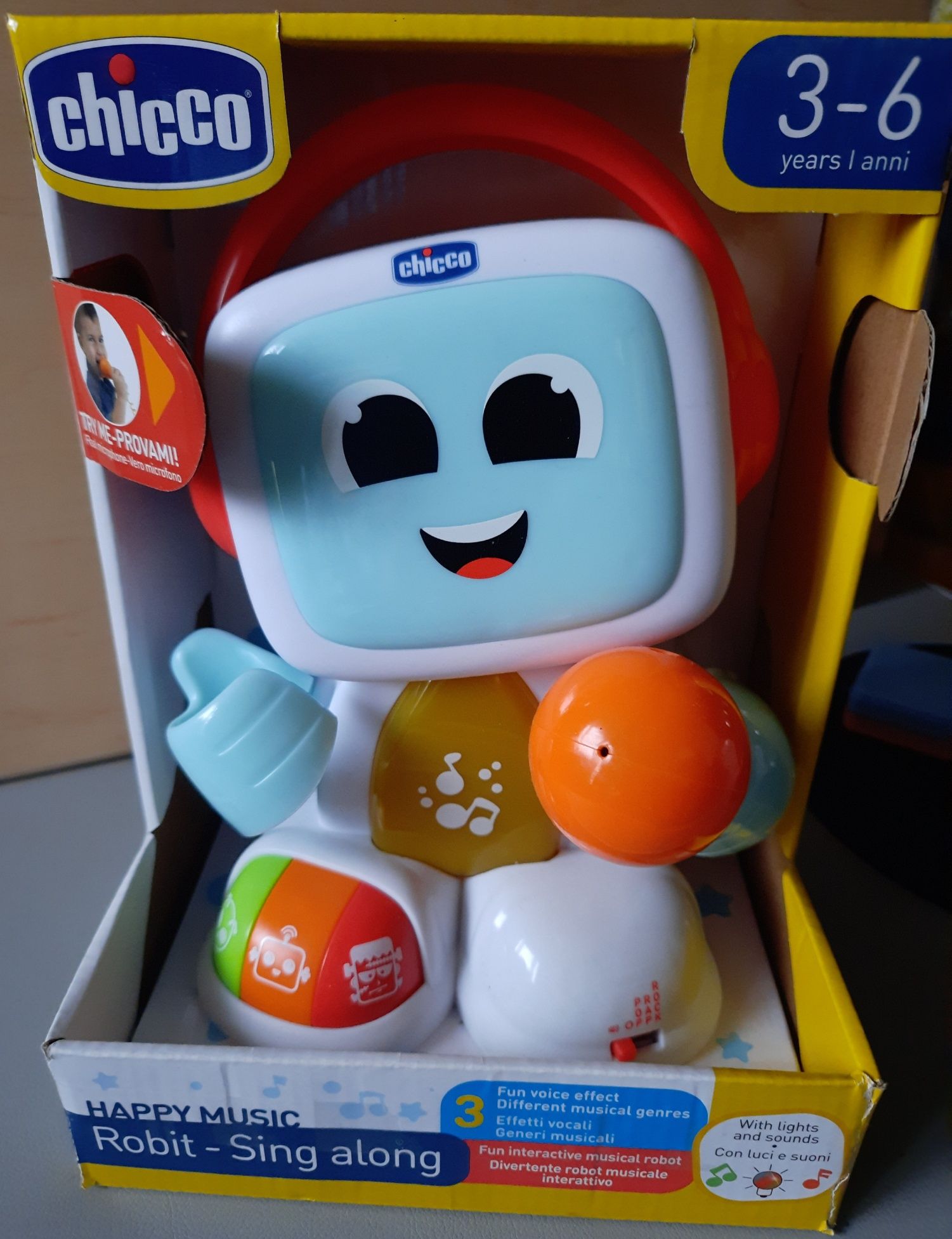 Edukacyjny Robot Happy Music Robit Sing Along, robot z mikrofonem