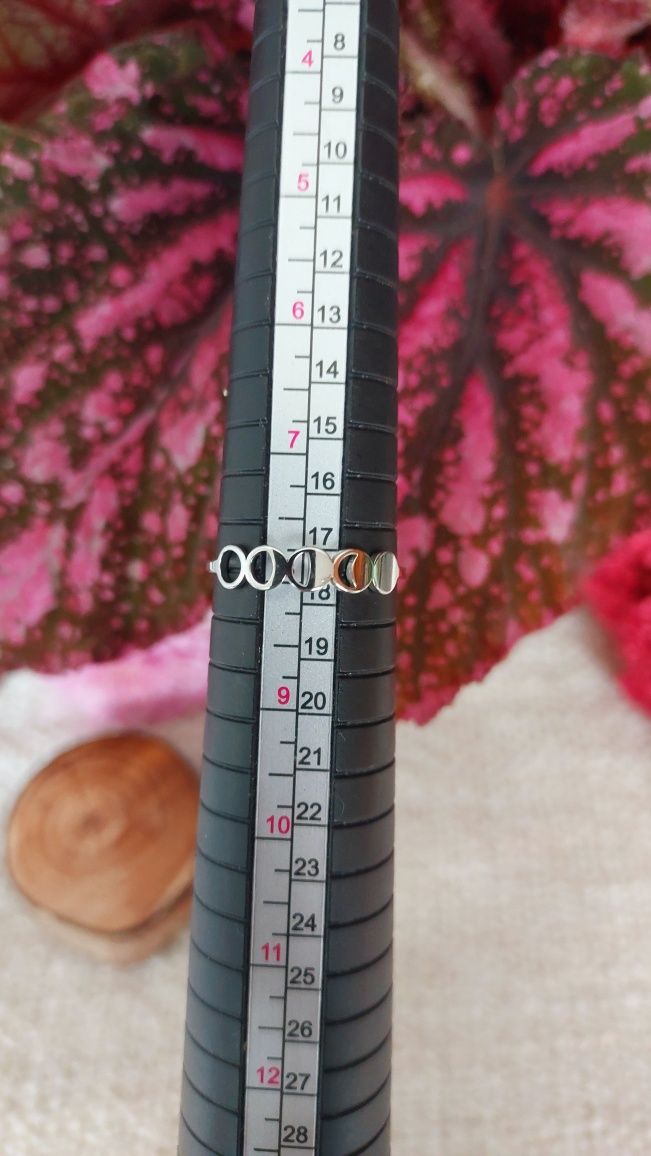 Anel aço inoxidável prateado com fases da lua