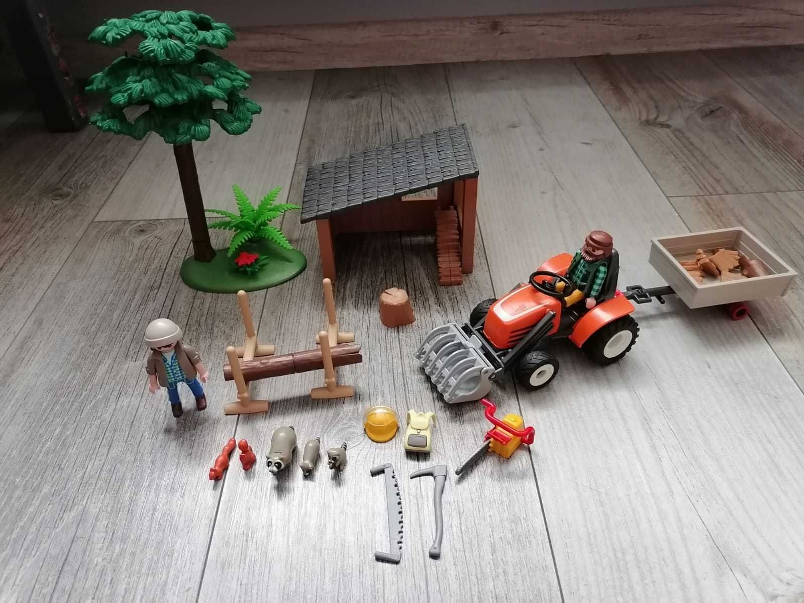 Zestaw Playmobil Domek leśniczego 6811 + Drwal z traktorem 6814