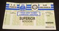 Bilhete de Jogos Internacionais do FC Porto,  anos 80/90.