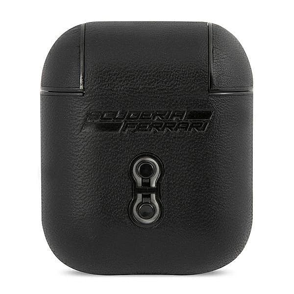 Etui Ferrari On Track Leather na AirPods 1/2 - czarne